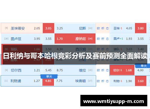 日利纳与哥本哈根竞彩分析及赛前预测全面解读